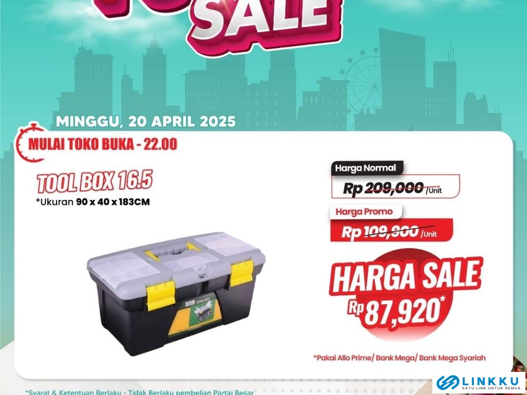 Transmart Full Day Sale Banjir Diskon, Beli Tool Box Cuma Rp 87 Ribuan